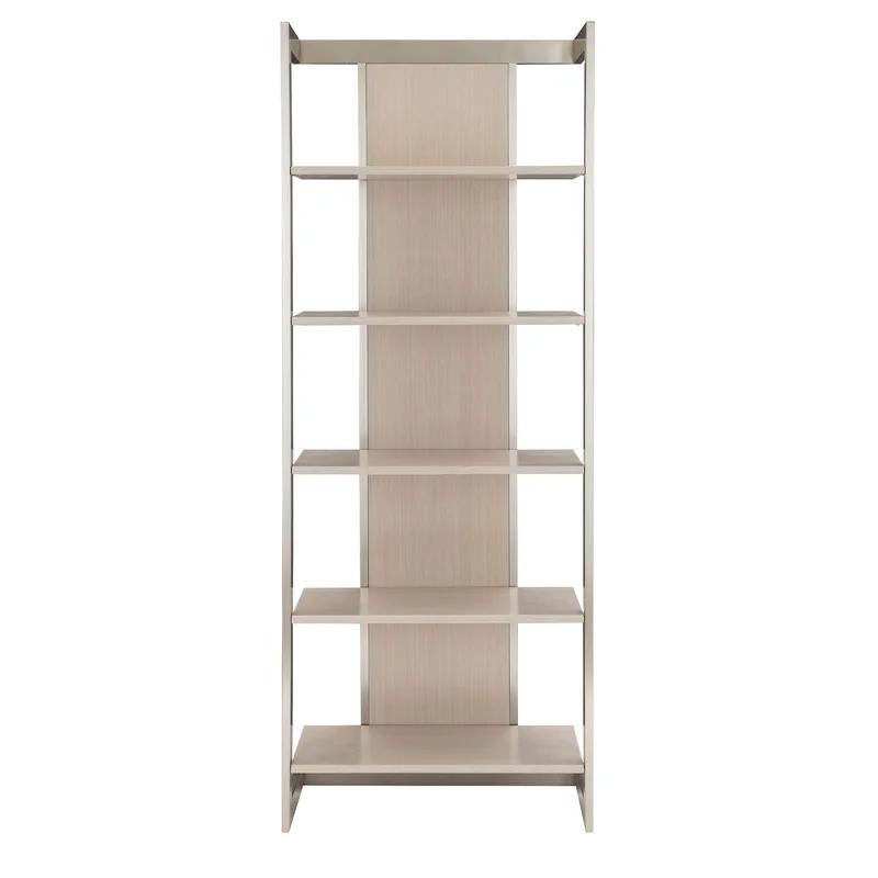 Paloma Transitional 74'' Gray Wood Etagere with Adjustable Shelves