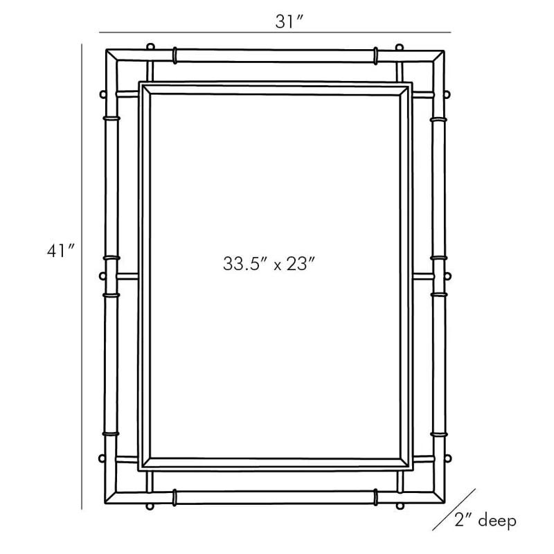 Atlanta Luxe Gold Brass and Navy Leather Rectangular Wall Mirror