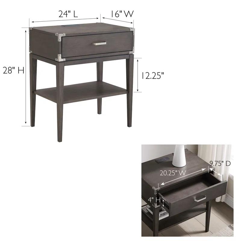 Red Barrel Studio® Beckett Solid + Manufactured Wood Side Table in Anthracite & Reviews | Wayfair
