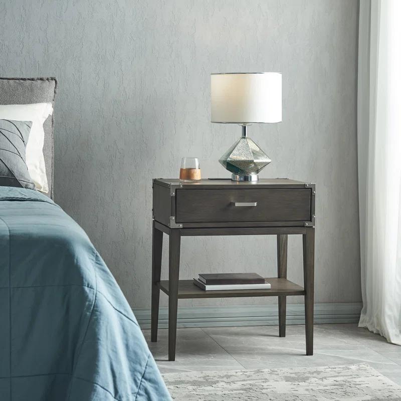Red Barrel Studio® Beckett Solid + Manufactured Wood Side Table in Anthracite & Reviews | Wayfair