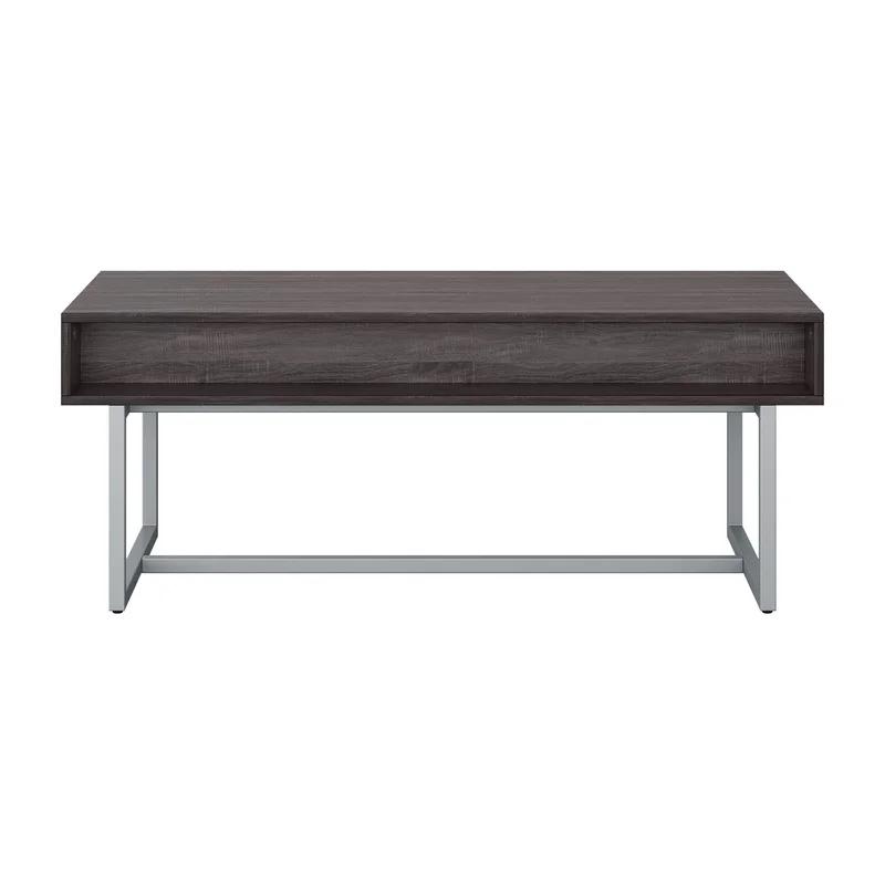 Auston Modern Classic Gray Wood Grain Coffee Table with Storage