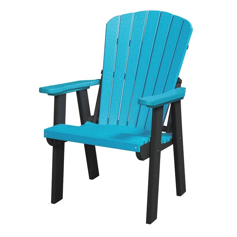 Aruba Blue & Black Amish-Made Adirondack Chair with Stainless Steel Hardware