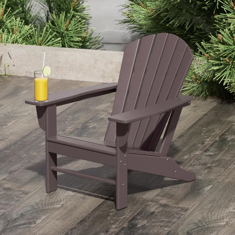 Altura Eco-Friendly All-Weather Poly Adirondack Chair in Dark Brown