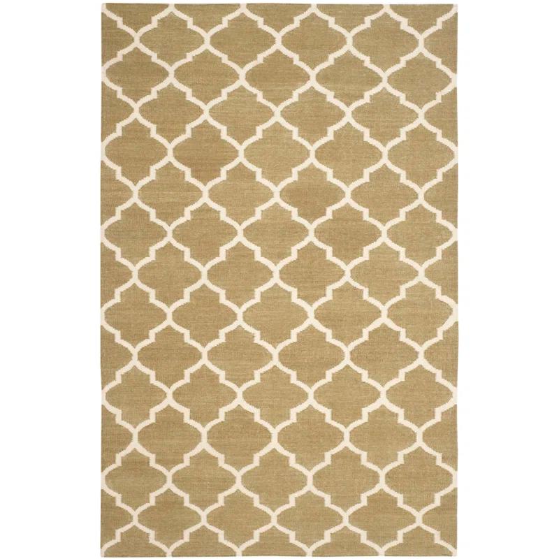 Winston Porter Milltown Hand Woven Flat Weave Wool Geometric Rug