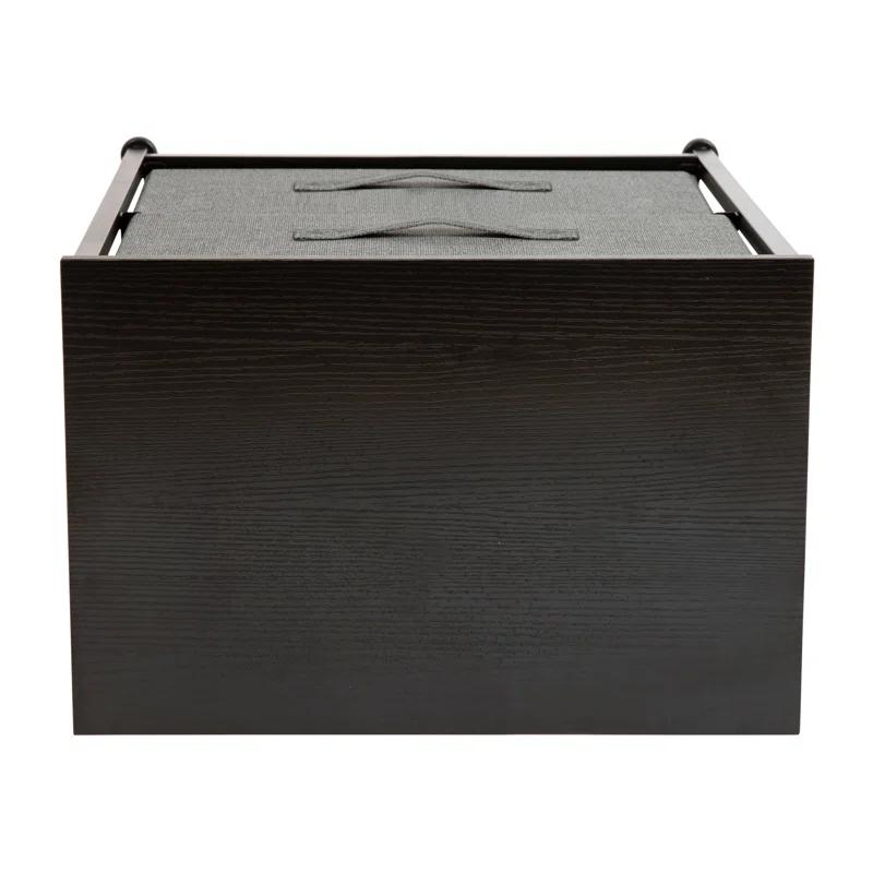 Malone 2 Drawer Storage Stand with Wood Top & Fabric Pull Drawers