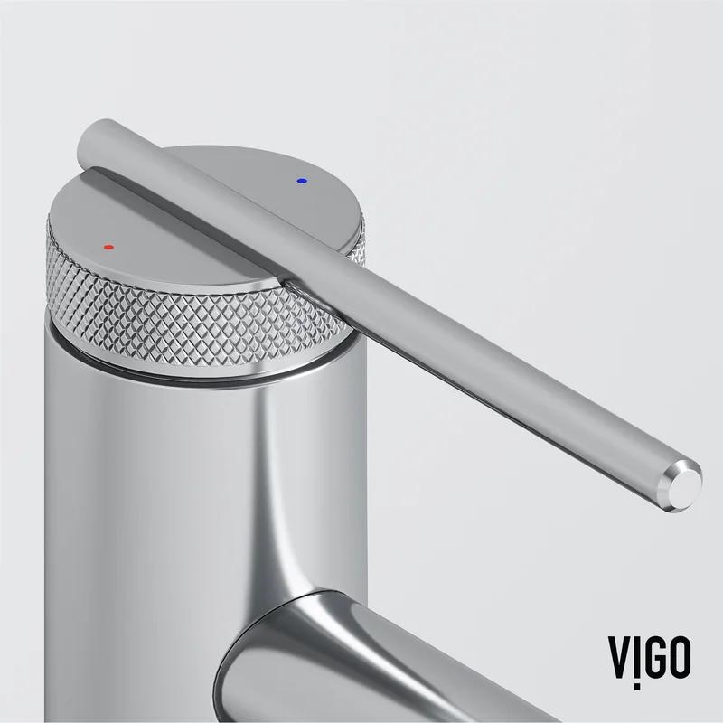 Vigo Sterling Chrome Single-Hole Bathroom Faucet with Deck Plate