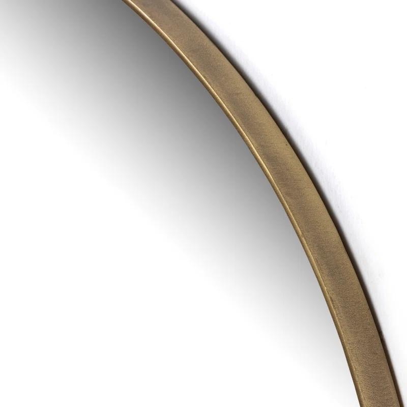 Vina Antique Brass Round Wall Mirror 30"