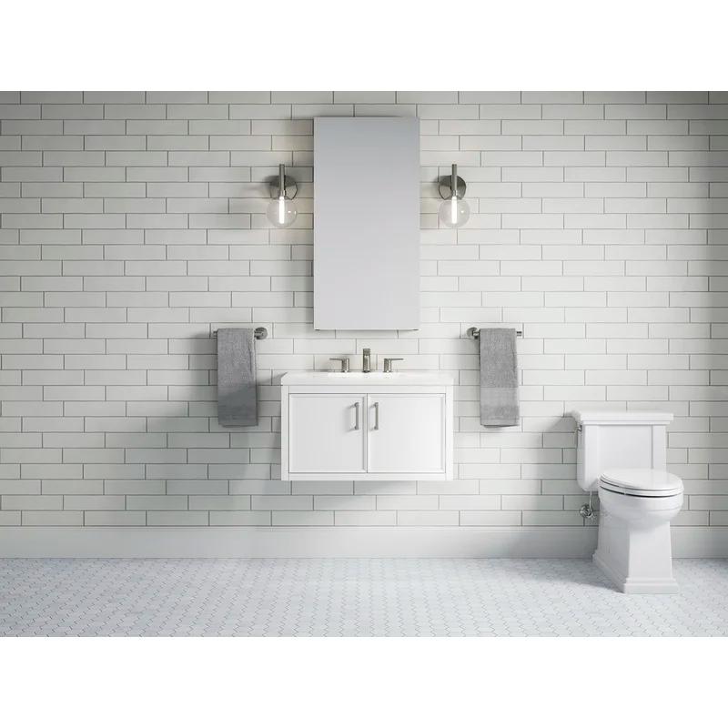 Winnow 30" White MDF Freestanding Single Bathroom Vanity with Quartz Top