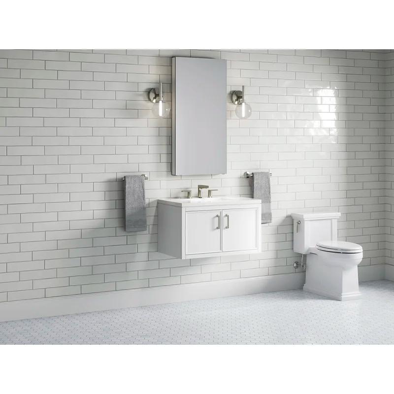 Winnow 30" White MDF Freestanding Single Bathroom Vanity with Quartz Top