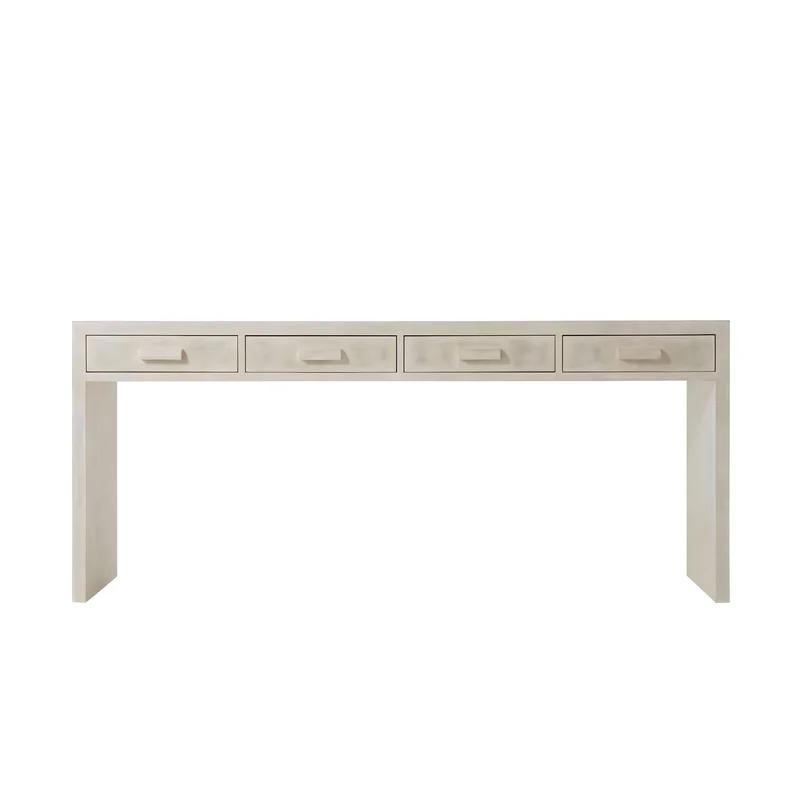 Irwindale Classic White Veneer Console Table with Storage