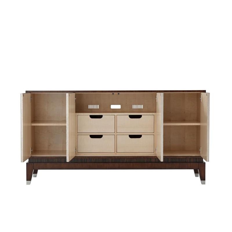 Shunan Elegance Hyedua and Canvas Sideboard with Stainless Steel Accents