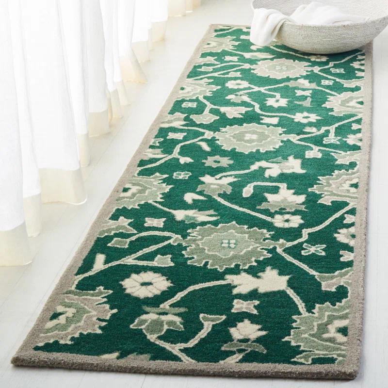 Lauren Ralph Lauren Lauren Ralph Lauren Hand Tufted Wool/Cotton Floral Rug in Dark Green/Ivory