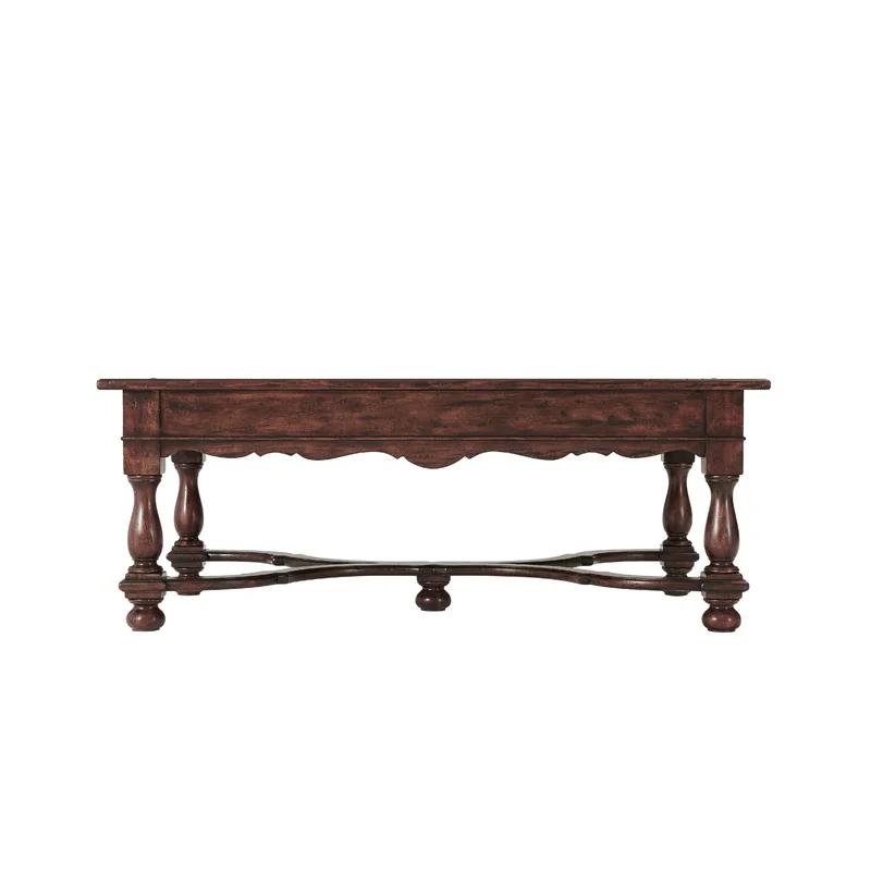 Castle Bromwich Mahogany & Brass Rectangular Coffee Table with Storage