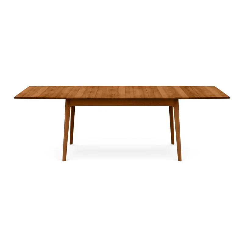 Mid-Century Modern Solid Wood Extendable Dining Table with Butterfly Leaf