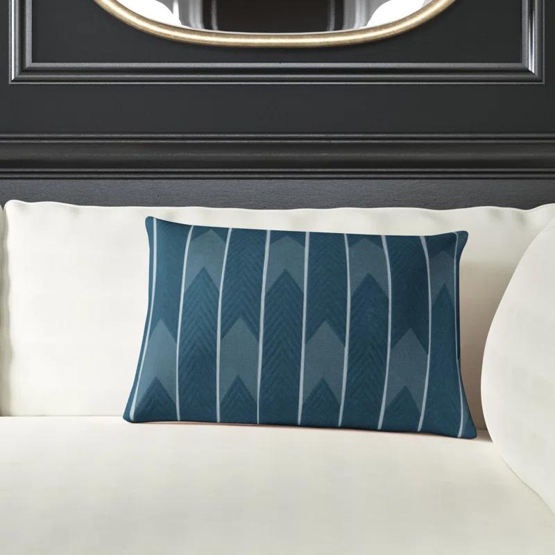 Floretta Embroidered Cotton Lumbar Throw Pillow