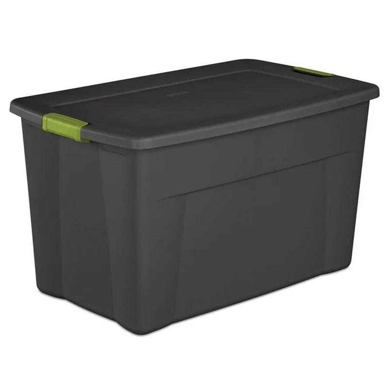 Sterilite 35 Gallon Blue Stackable Storage Tote Box with Latching Lid