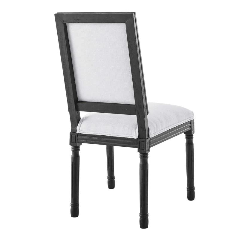 Black and Light Gray Upholstered Leather Side Chair with Wood Frame