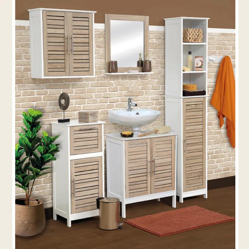 Evideco Stockholm 20.5" W x 21.7" H x 8.7 D Wall Mounted Bathroom Cabinet Oak Color & Reviews | Wayfair
