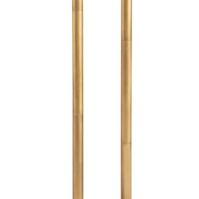 Happy Asymmetrical Natural Brass Floor Lamp with White Glass Globes