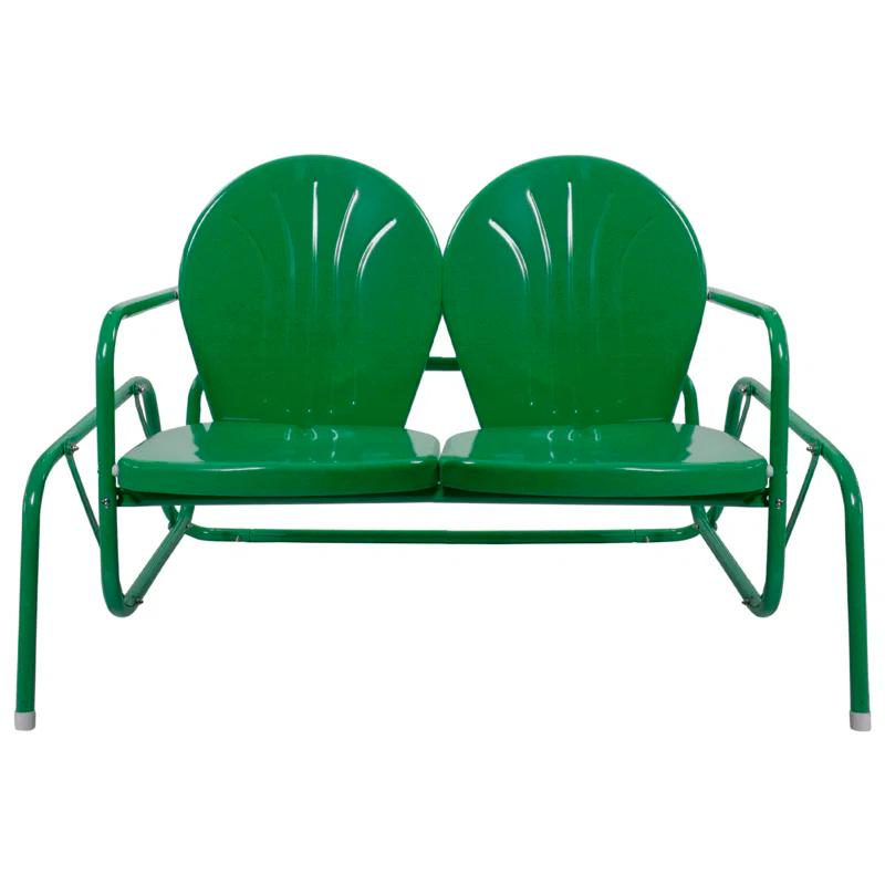 Northlight Seasonal 48.25" Outdoor Retro Metal Tulip Double Glider Patio Chair