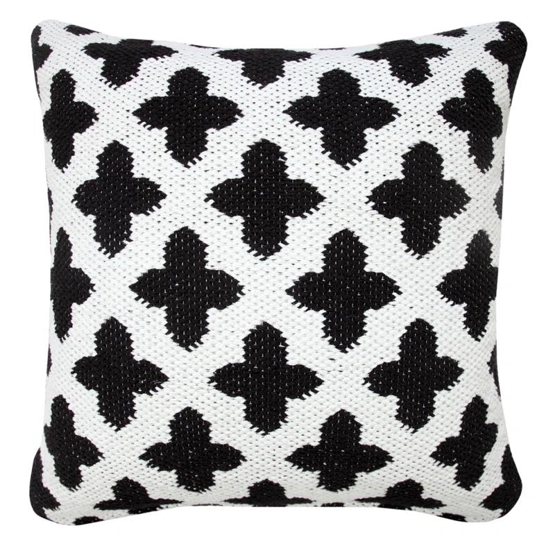 Evette Rios Modern Textured Woven Geometric Throw Pillow