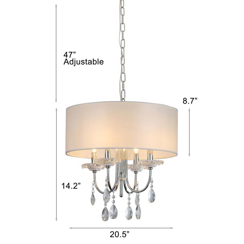 Bliss 4 - Light Dimmable Drum Chandelier
