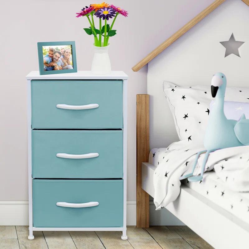 Sorbus Sorbus 3 Drawers Nightstand with Steel Frame and Wood Top