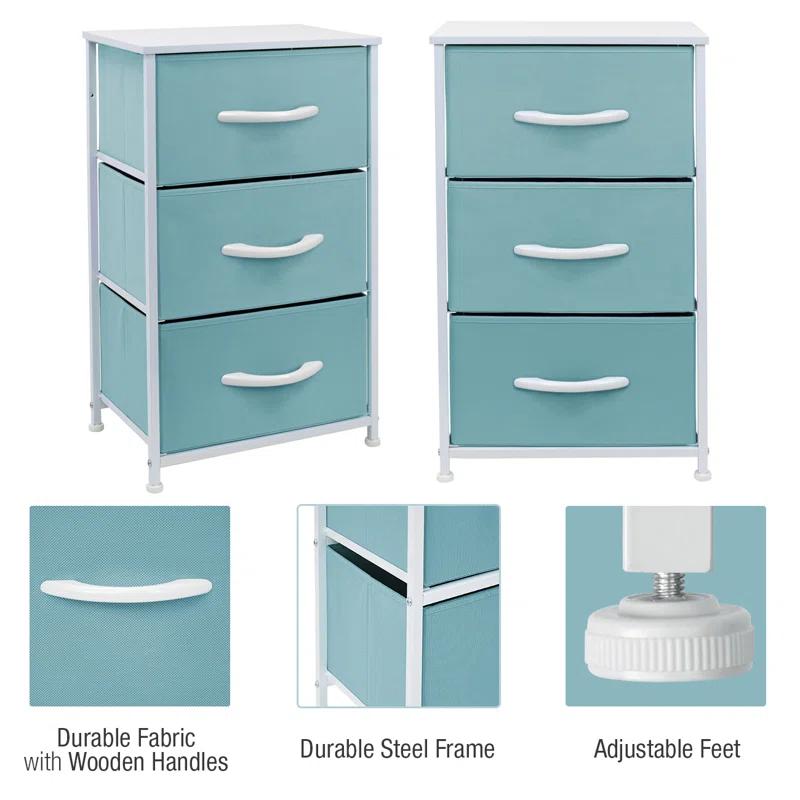 Sorbus Sorbus 3 Drawers Nightstand with Steel Frame and Wood Top