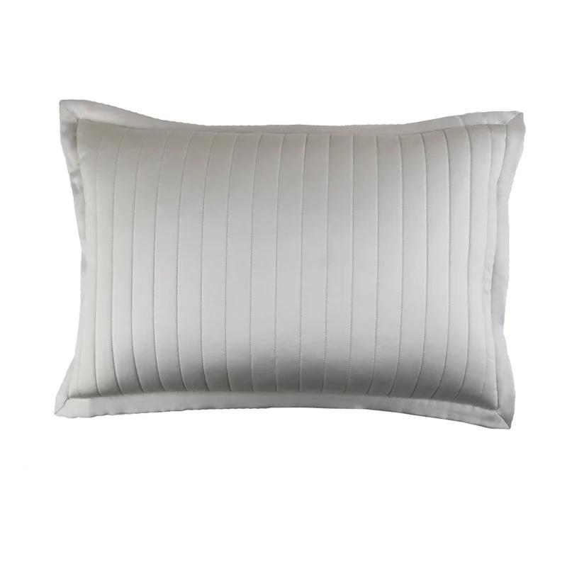 Luxurious Silver Silk Channel Quilted 30" x 36" Pillow
