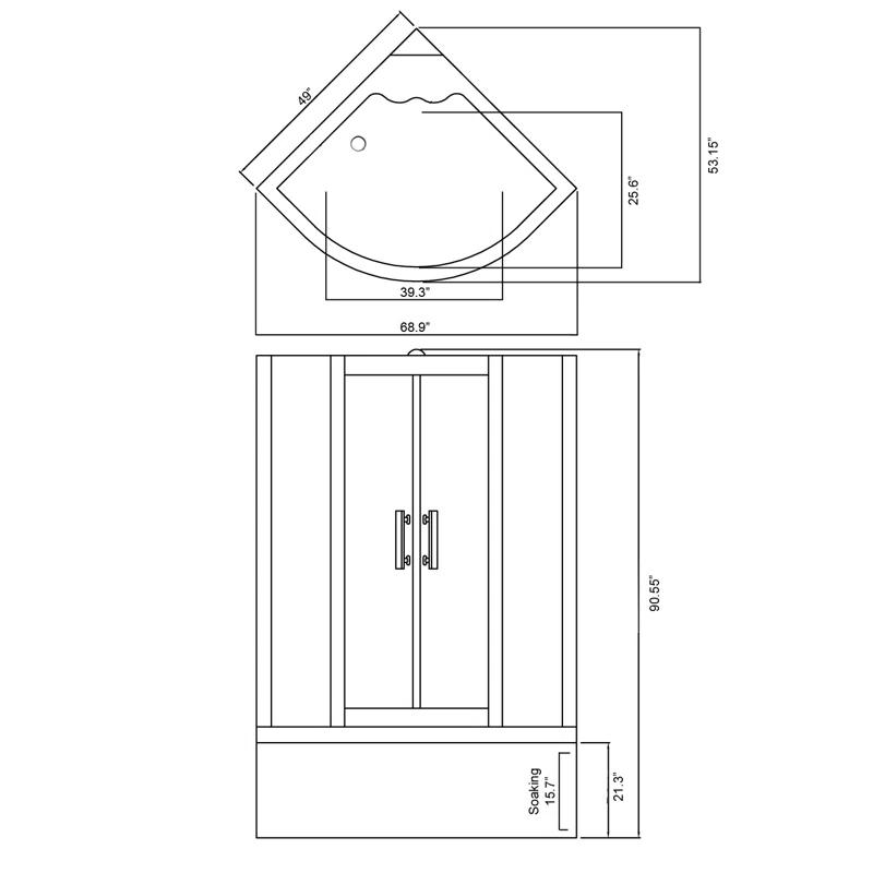 Milan 49'' x 49'' Bathtub with Faucet