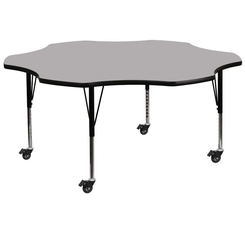 Blossom 60'' Grey Thermal Laminate Kid-Friendly Activity Table with Adjustable Height