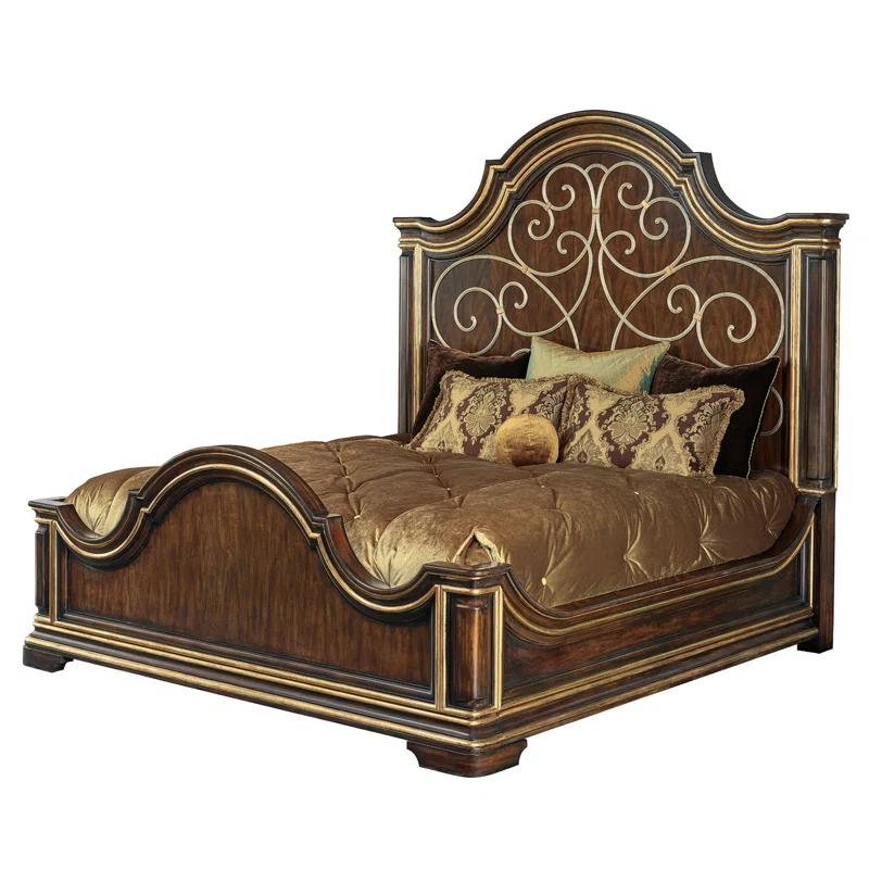 Havana Gold Majestic King Bed with Upholstered Headboard