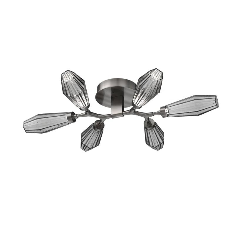 Aalto Geometric Brass & Glass 30.6" LED Flush Mount Ceiling Light