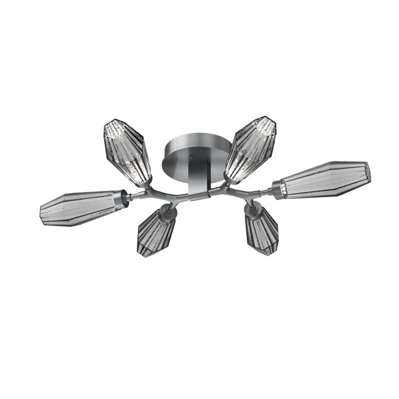 Aalto Geometric Brass & Glass 30.6" LED Flush Mount Ceiling Light