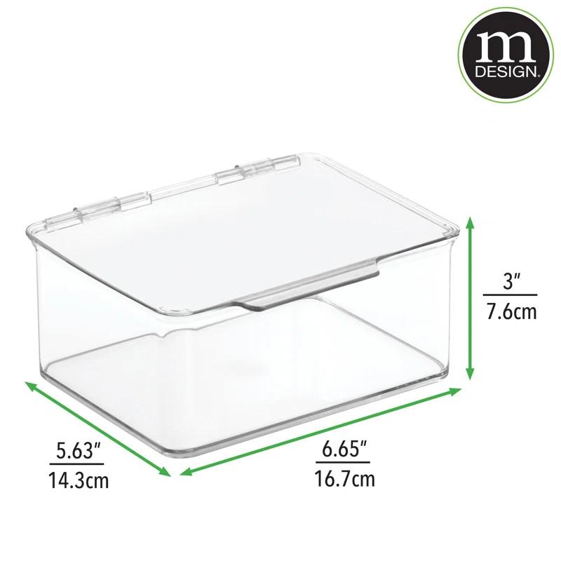 mDesign Plastic Playroom/Gaming Storage Organizer Box, Hinge Lid