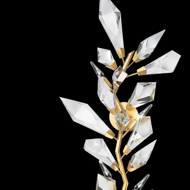 Foret Gold Leaf 4-Light Dimmable Crystal Sconce