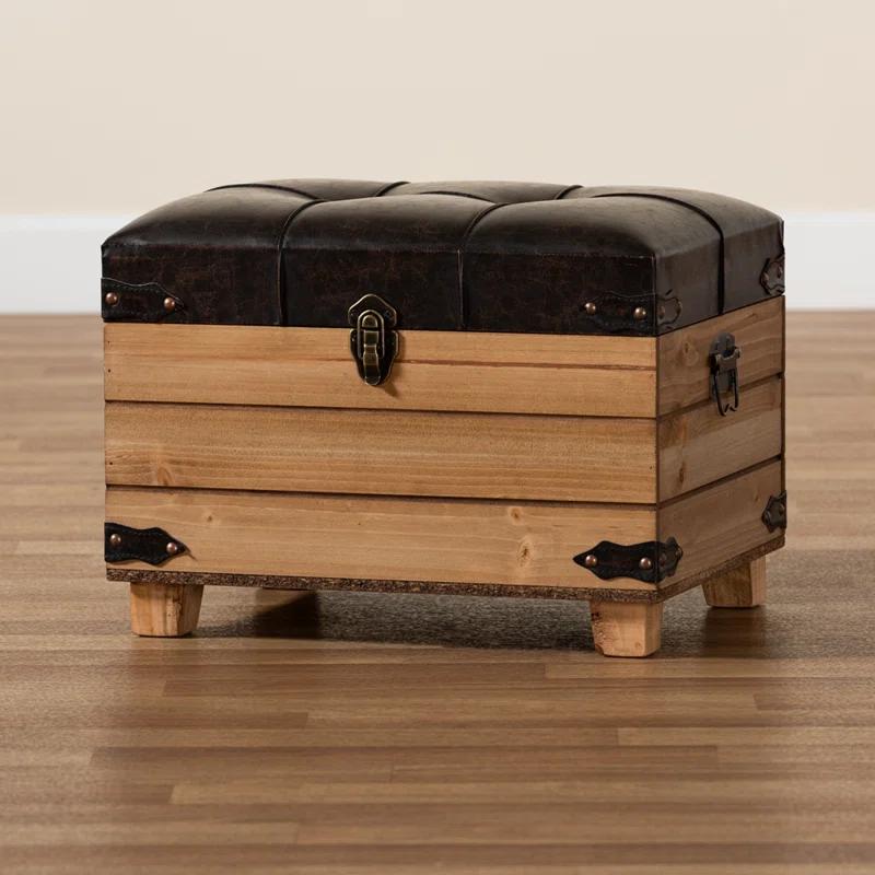 Skyline Decor Edmund Faux Leather Ottoman