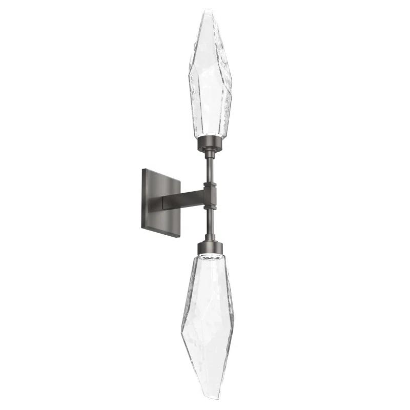 Matte Black Double Glass Sconce with LED Light