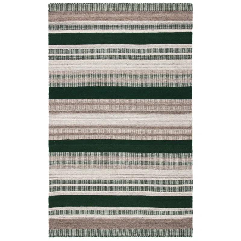 Safavieh Dhurries Flat Weave 80% Wool, 20% Cotton Striped Rug