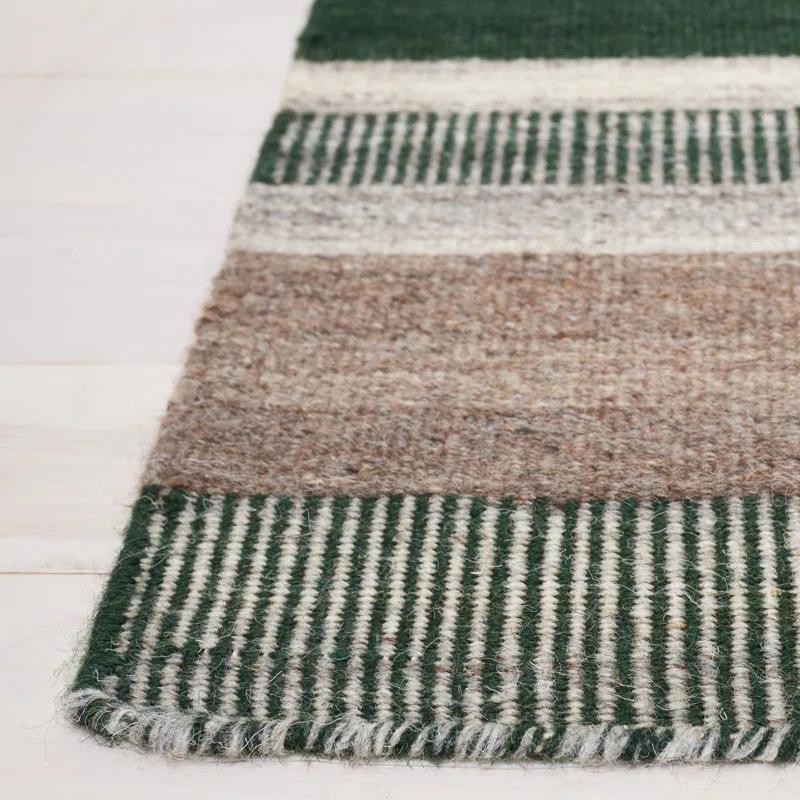 Safavieh Dhurries Flat Weave 80% Wool, 20% Cotton Striped Rug