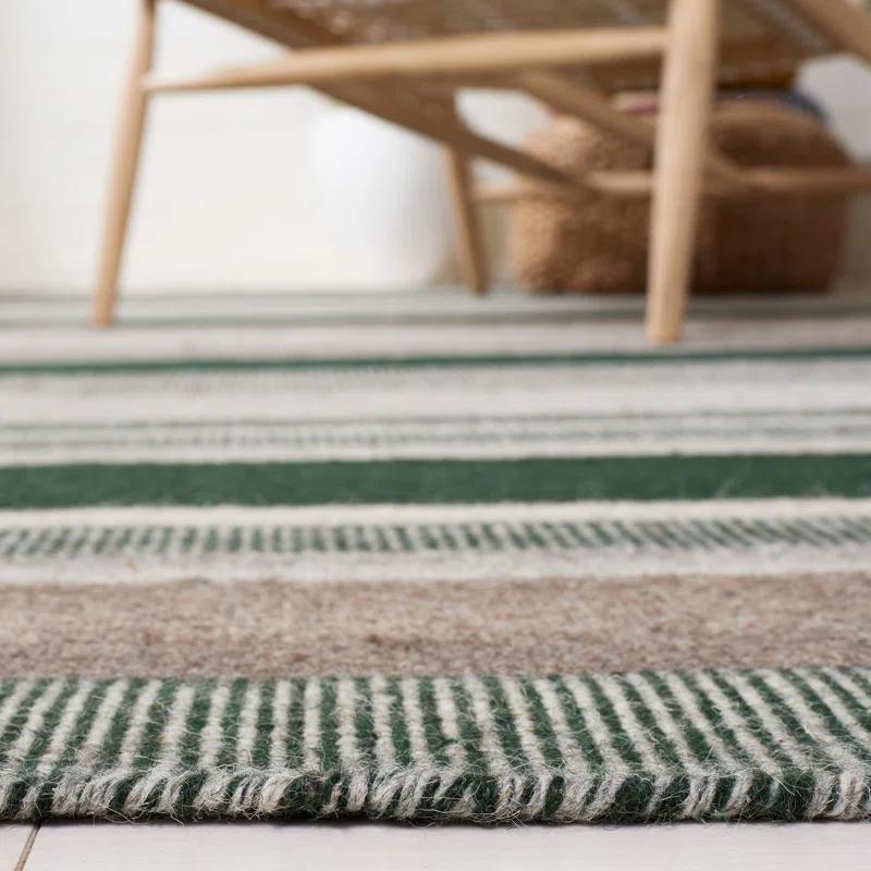 Safavieh Dhurries Flat Weave 80% Wool, 20% Cotton Striped Rug