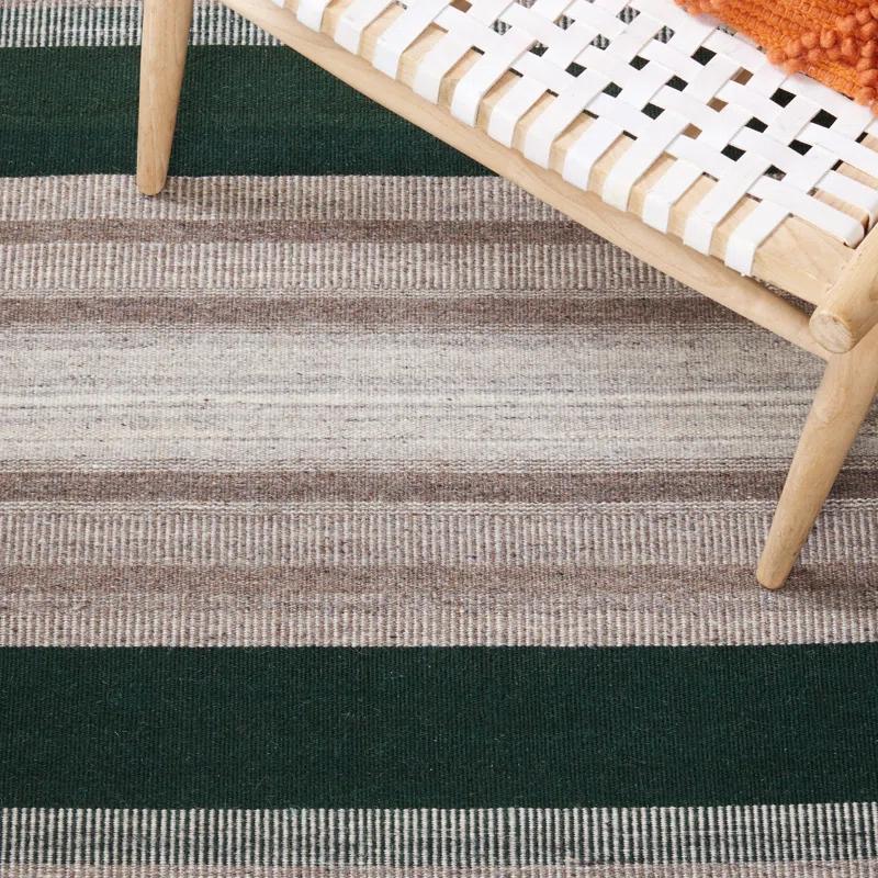 Safavieh Dhurries Flat Weave 80% Wool, 20% Cotton Striped Rug