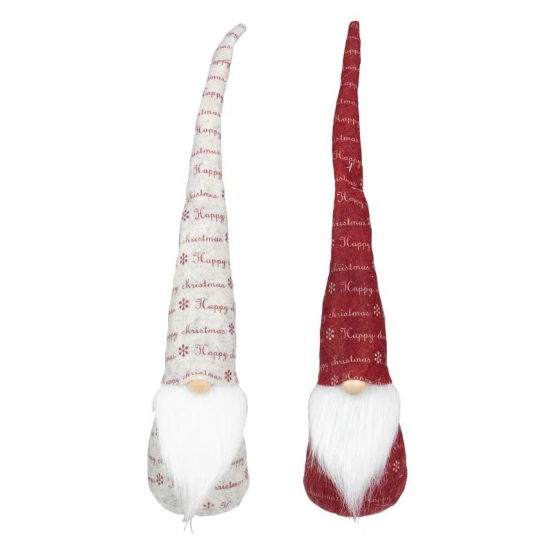 Northlight Seasonal Red and Ivory Happy Christmas Gnomes | Wayfair