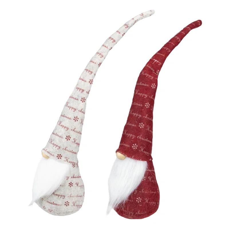 Northlight Seasonal Red and Ivory Happy Christmas Gnomes | Wayfair