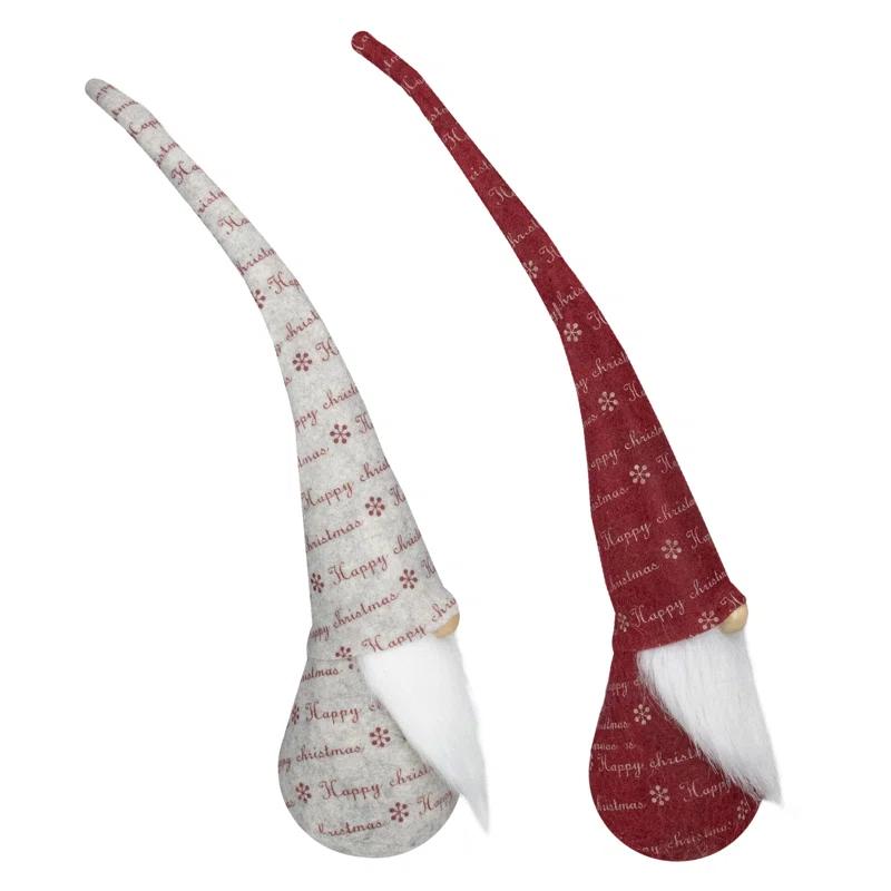 Northlight Seasonal Red and Ivory Happy Christmas Gnomes | Wayfair