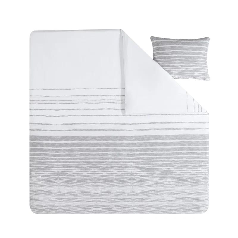 Kenneth Cole Kenneth Cole Abstract Stripe Cotton Grey Comforter Set