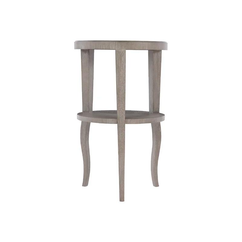 Gray Round Wood Transitional End Table