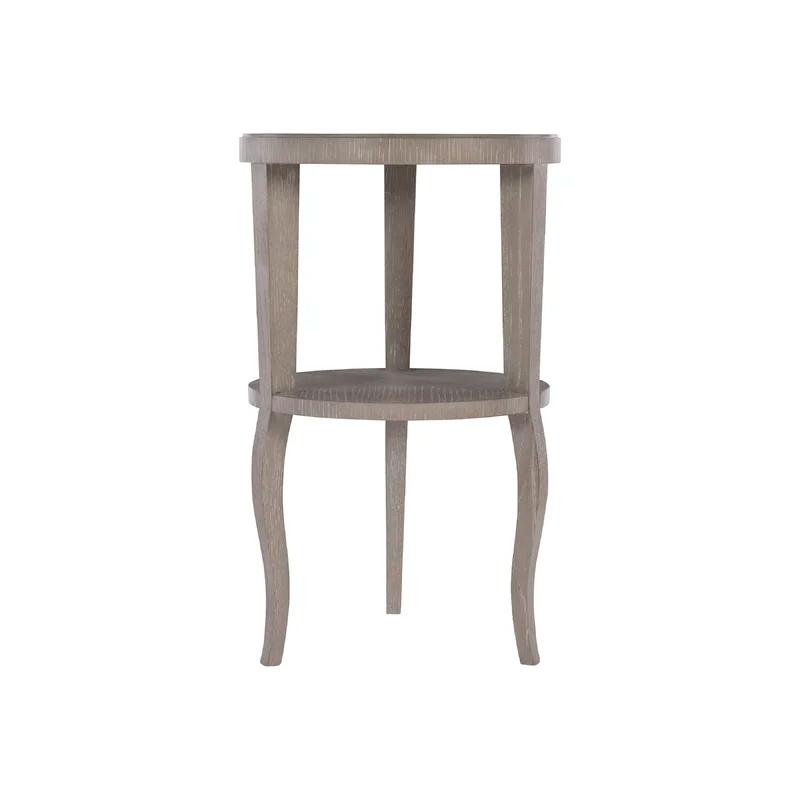 Gray Round Wood Transitional End Table