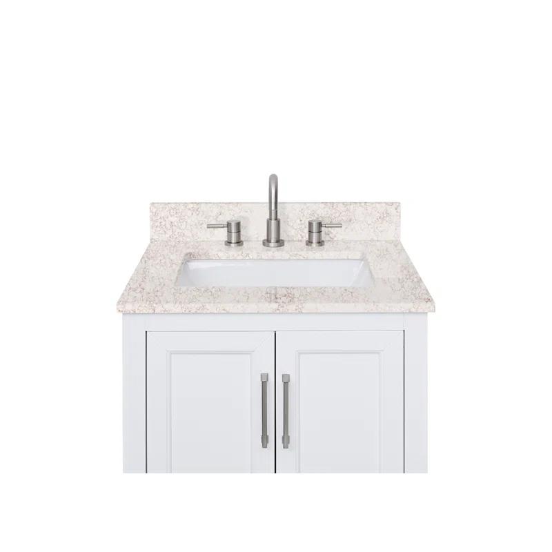 25'' Quartz Single Bathroom Vanity Top with Sink