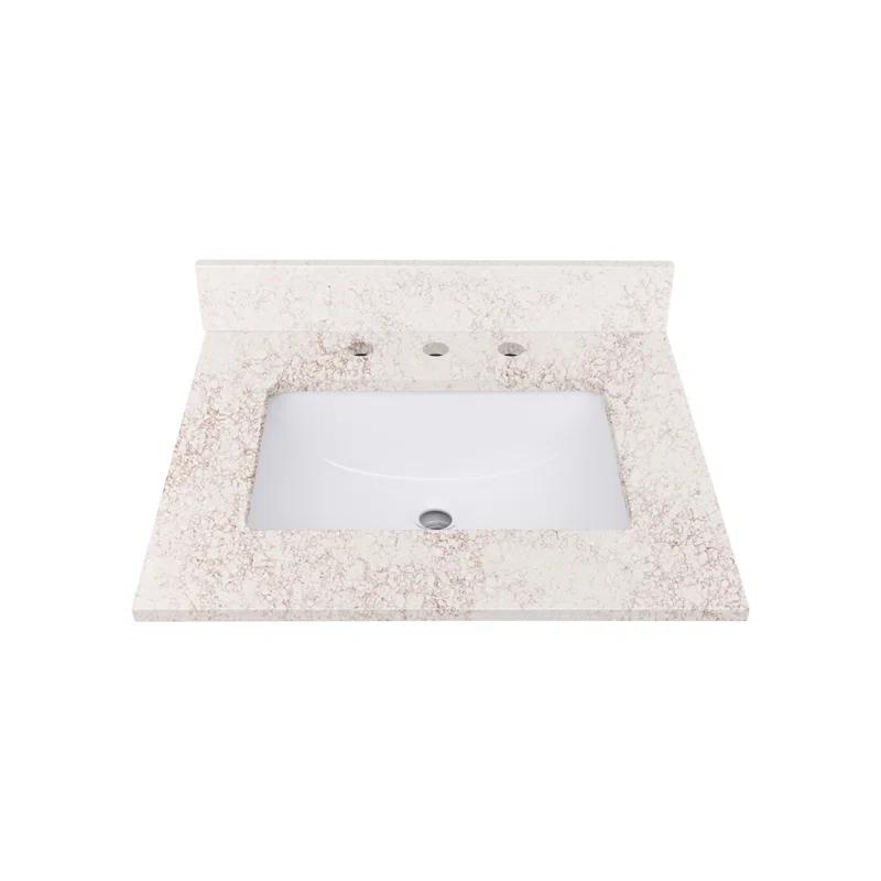25'' Quartz Single Bathroom Vanity Top with Sink